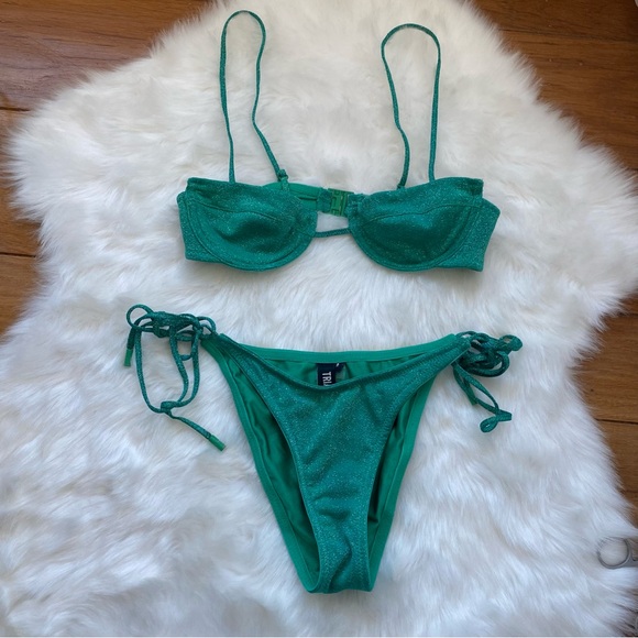 Triangl Swimwear Teal Bikini Set - Picture 1 of 3